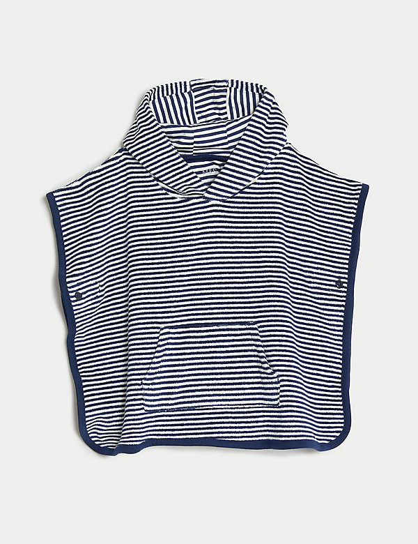 Cotton Rich Towelling Striped Poncho (0-3 Yrs) - SK