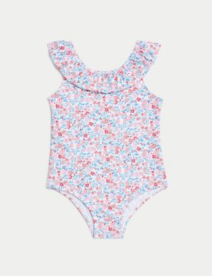 M&S Girl's Ditsy Floral Swimsuit (0-3 Yrs) - 3-6 M - Multi, Multi