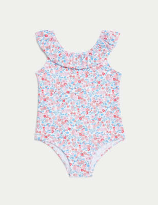 M&S Girls Ditsy Floral Swimsuit (0-3 Yrs) - 3-6 M - Multi, Multi