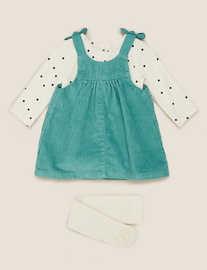 3 Piece Cord Dress Outfit (0-3 Yrs)