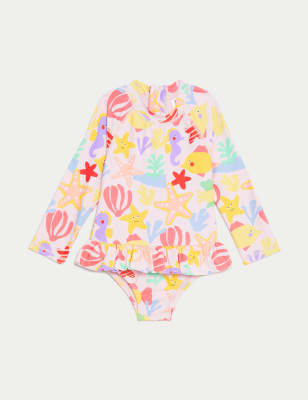 Long Sleeve Sea Life Swimsuit (0-3Yrs)