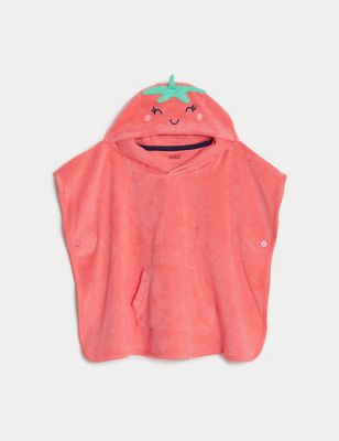 M&S Girl's Strawberry Towelling Poncho (0-3 Yrs) - 3-6 M - Red Mix, Red Mix