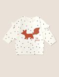 Jersey Spot Print Fox Applique Sweatshirt (0-3 Yrs)