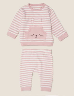 2pc Super Soft Stripe Outfit (0-3 Yrs) | M&S