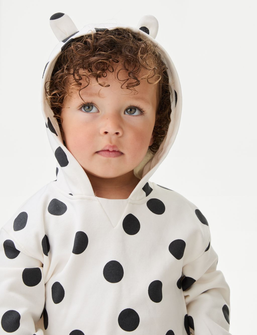 2pc Cotton Rich Spot Hooded Outfit (0-3 Yrs)