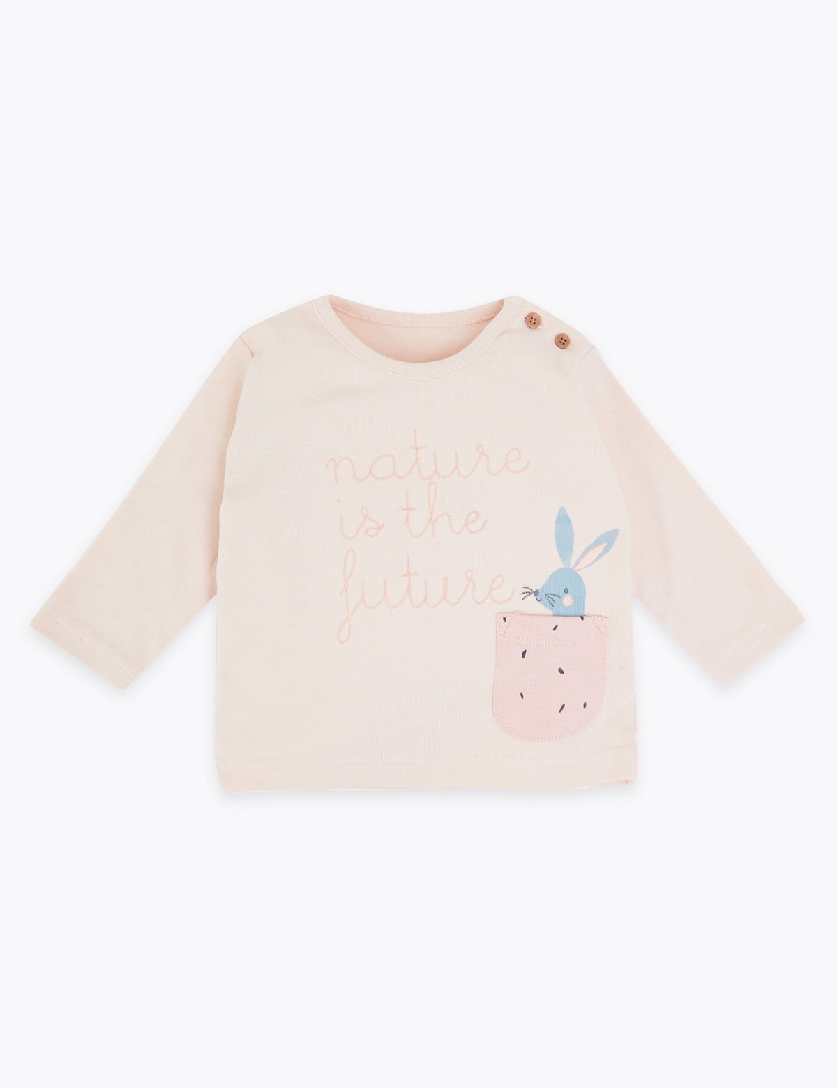 2 Pack Pure Cotton Bunny Print Tops (7lbs-3 Yrs)
