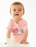 חולצת טי מכותנה טהורה עם כיתוב Love This Day (3-0 שנים)