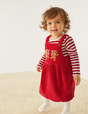 

Unisex,Boys,Girls M&S Collection 2pc Pure Cotton Cord Pinnie Outfit (0-3 Yrs) - Red Mix, Red Mix