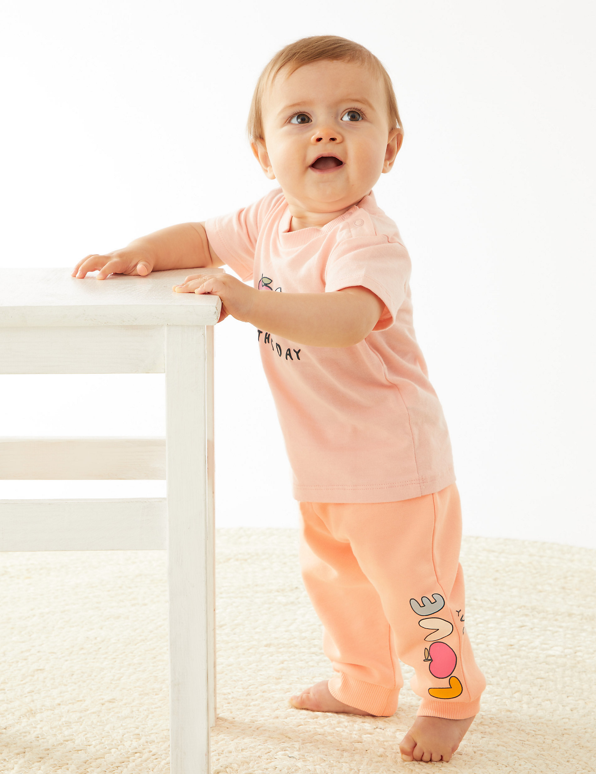 Cotton Rich Love This Day Slogan Joggers (0-3 Yrs)