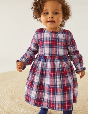 

Unisex,Boys,Girls M&S Collection 2pc Pure Cotton Check Print Outfit (0-3 Yrs) - Navy/Red, Navy/Red