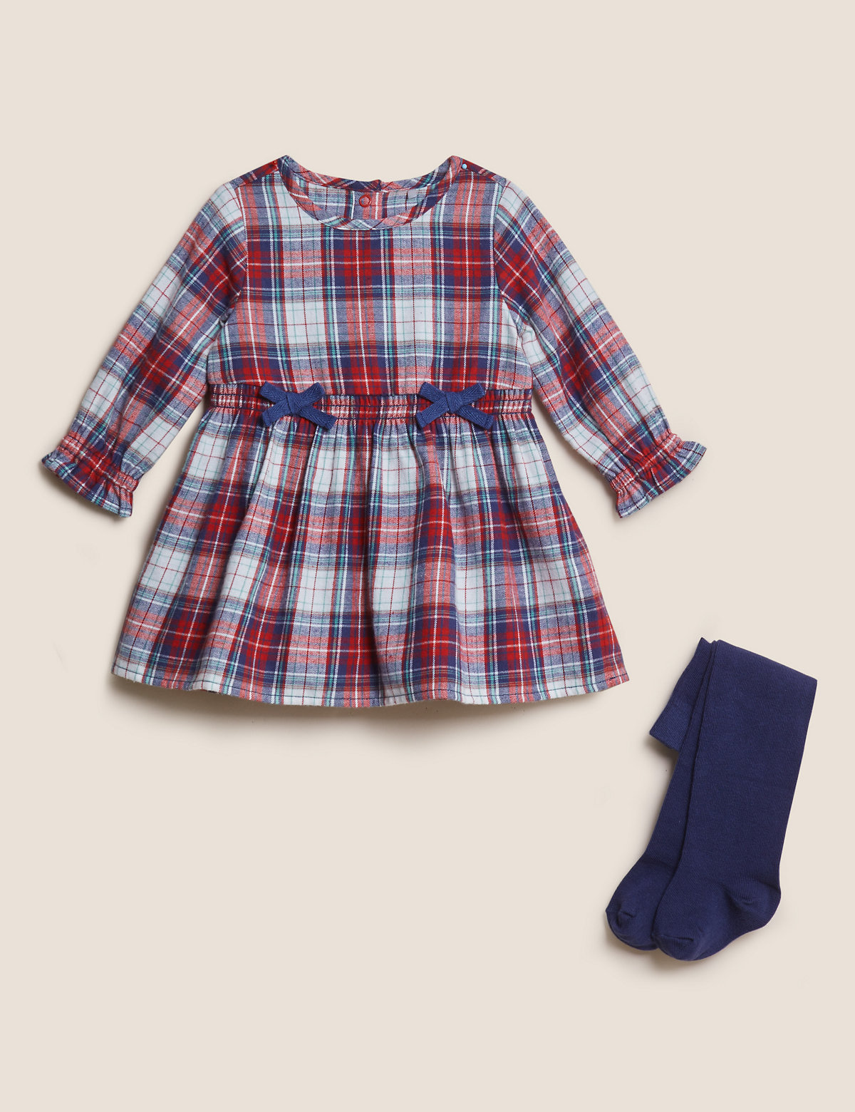 2pc Pure Cotton Check Print Outfit (0-3 Yrs)