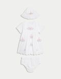 3-teiliges Outfit mit Kleid aus reiner Baumwolle und Peter Rabbit™-Motiv (0–3 Jahre)