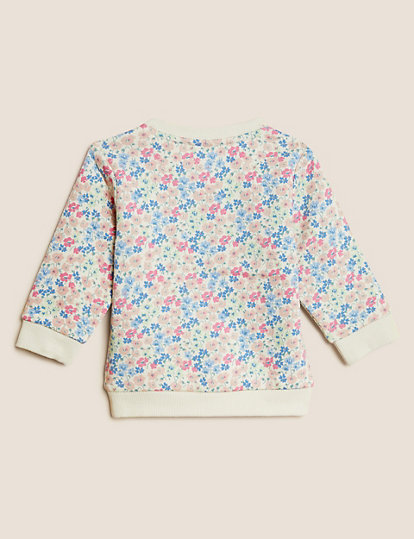 Cotton Rich Floral Print Sweatshirt (0-3 Yrs)