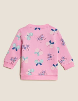 

Girls M&S Collection Cotton Rich Butterfly Print Sweatshirt (0-3 Yrs) - Pink, Pink