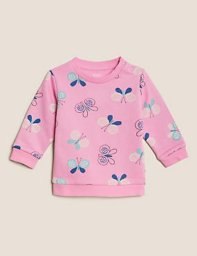 Cotton Rich Butterfly Print Sweatshirt (0-3 Yrs)