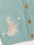 Strickjacke aus reiner Baumwolle mit Peter Rabbit™-Motiv (0–3 J.)