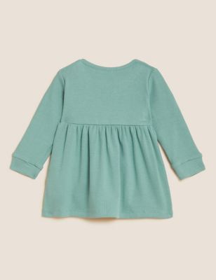 Girls M&S Collection Cotton Rich Top (0-3 Yrs) - Sage