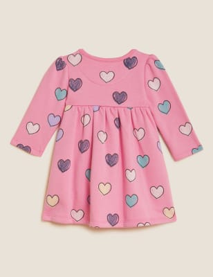 

Girls M&S Collection Cotton Rich Heart Print Dress (0 - 3 Yrs) - Pink, Pink