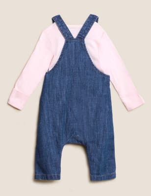 

M&S Collection Conjunto de 2 piezas 100% algodón bordado (0-3 años) - Denim, Denim