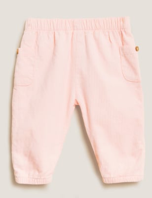 

Girls M&S Collection Pure Cotton Cord Joggers (0-3 Yrs) - Pink, Pink