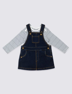 

Girls M&S Collection 2 Piece Bodysuit & Pinafore Outfit (0-3 Yrs) - Dark Denim, Dark Denim