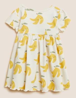 

Girls M&S Collection Pure Cotton Banana Print Dress (0-3 Yrs) - White Mix, White Mix