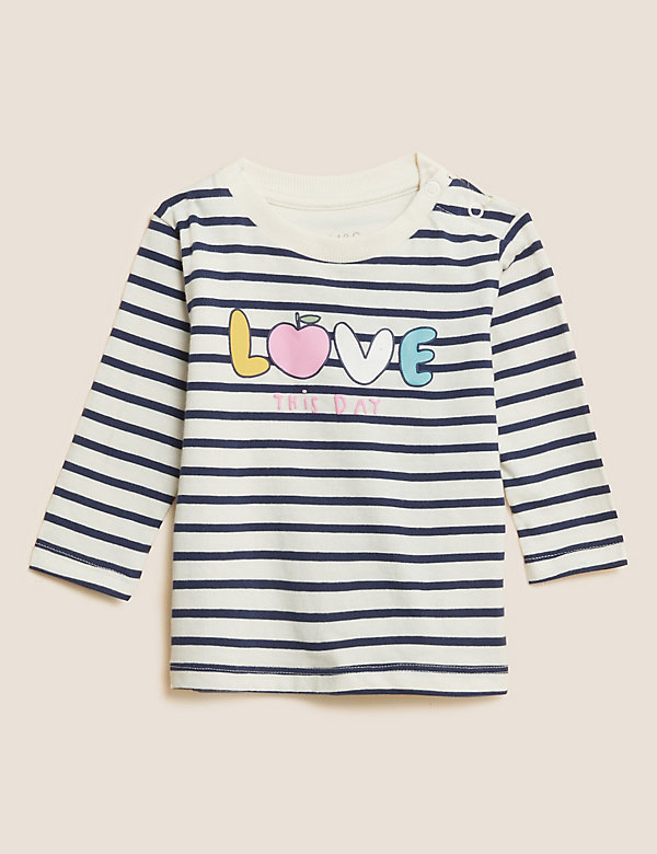 Pure Cotton Love This Day Slogan Top (0 - 3 Yrs) - CZ