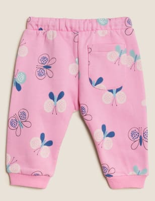 

Girls M&S Collection Cotton Rich Butterfly Print Joggers (0-3 Yrs) - Pink Mix, Pink Mix