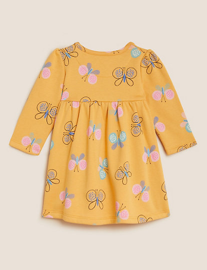 Cotton Rich Butterfly Print Dress