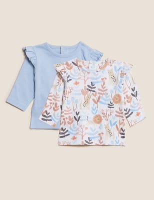 

Girls M&S Collection 2pk Pure Cotton Printed Tops (0-3 Yrs) - Marmalade, Marmalade