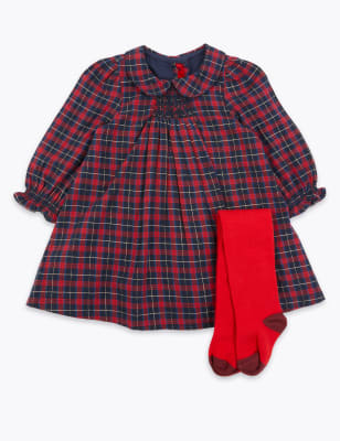 Ensemble 2&nbsp;pi&egrave;ces avec robe &agrave; carreaux