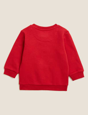 

Girls M&S Collection Cotton Rich Reindeer Sweatshirt (0-3 Yrs) - Red, Red