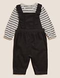 2pc Pure Cotton Dungarees Outfit