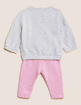 

Girls M&S Collection 2pc Cotton Rich Striped Outfit (0-3 Yrs) - Grey Mix, Grey Mix