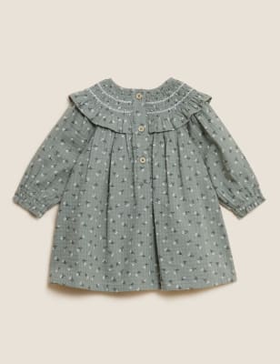 

M&S Collection Vestido floral 100% algodón (0-3 años) - Green Mix, Green Mix