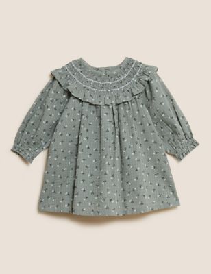 Pure Cotton Floral Dress (0-3 Yrs) - OM