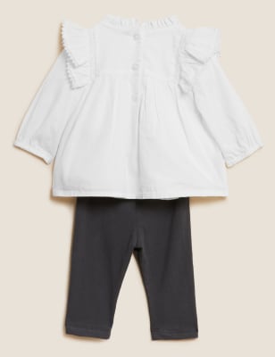 

M&S Collection 2-teiliges Outfit mit hohem Baumwollanteil (0-3 J.) - White, White