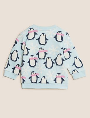 

Girls M&S Collection Cotton Rich Penguin Print Sweater (0 - 3 Yrs) - Ice Blue, Ice Blue
