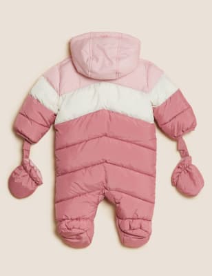 Hooded Colour Block Snowsuit (0-3 Yrs)