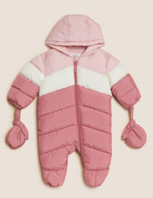 Hooded Colour Block Snowsuit (0-3 Yrs)