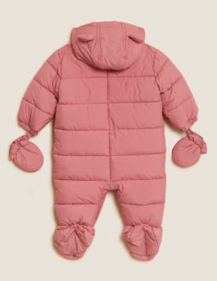 

Girls M&S Collection Hooded Snowsuit (0-3 Yrs) - Pink, Pink