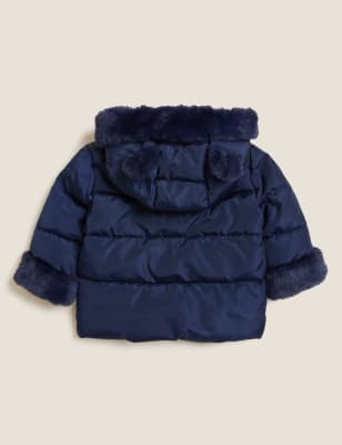 

Girls M&S Collection Kitten Ear Hooded Coat (0 - 3 Yrs) - Navy Mix, Navy Mix