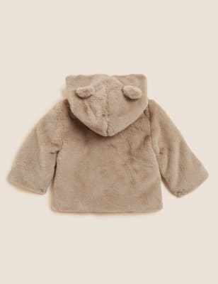 

Girls M&S Collection Faux Fur Hooded Coat (0-3 Yrs) - Soft Brown, Soft Brown