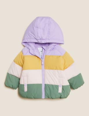 Colour Block Padded Jacket 0 3 Yrs