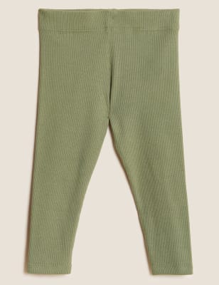 

M&S Collection Leggings mit hohem Baumwollanteil (0-3 J.) - Olive, Olive