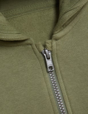 

M&S Collection Sudadera con capucha de algodón (0-3 años) - Olive, Olive