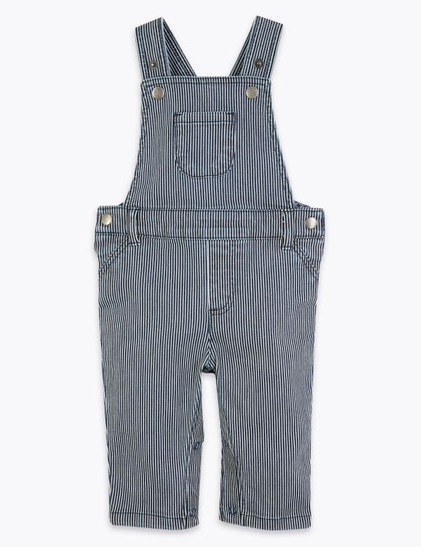 Cotton Striped Dungaree (0-3 Yrs)