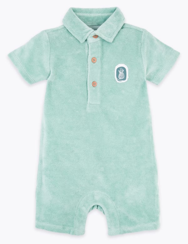 Cotton Pineapple Mock Romper (0-3 Yrs)