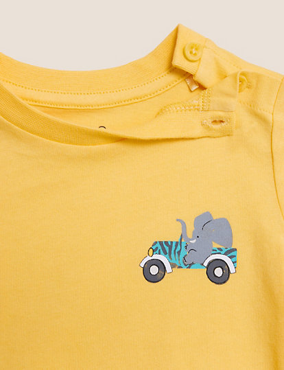Pure Cotton Elephant T-Shirt (0- 3 Yrs)