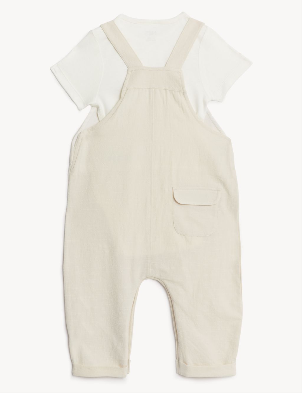 2pc Cotton Blend Dungarees Outfit (0-3 Yrs) image 2